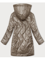 Béžová dámska bunda s odopínacou kapucňou (B8218-12)