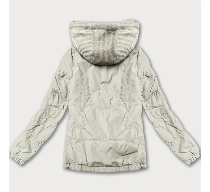 Dámská bunda v barvě ecru s ozdobnou kapucí Miss model 21061428 - Miss TiTi