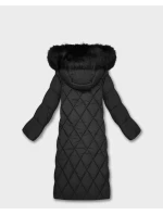DŁUGA DAMSKA KURTKA ZIMOWA Z KAPTUREM CZARNA model 21241710 - Libland