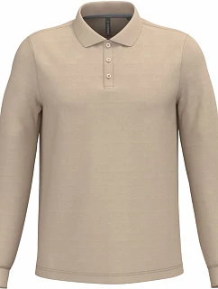 K 243 Pánské piqué polo s dlouhým rukávem model 22506940 light sand - Kariban