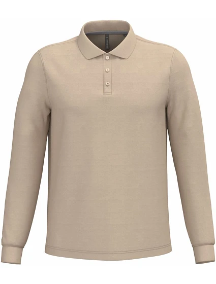 Kariban K 243 Pánske polo tričko s dlhým rukávom z piké 20.K243 light sand Kariban K 243 Pánske polo tričko s dlhým rukávom z piké 20.K243 light sand