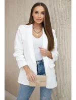 Sako s klopami elegantné ecru