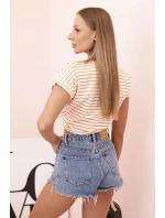 Dámsky bavlnený top na ramienka s výstrihom do V biely Dámsky bavlnený top na ramienka s výstrihom do V biely