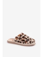 Dámské Kožešinové Pantofle Panterka Bežové model 21681213 - Inblu