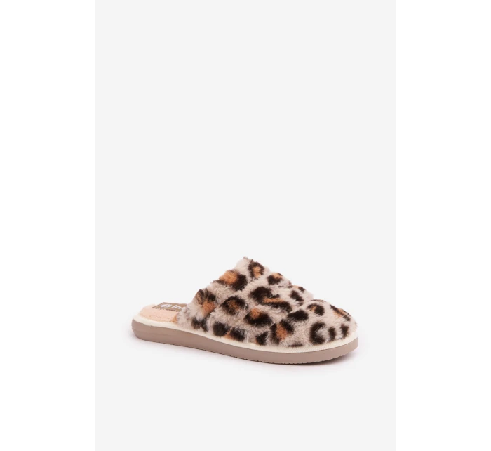 Dámské Kožešinové Pantofle Panterka Bežové model 21681213 - Inblu