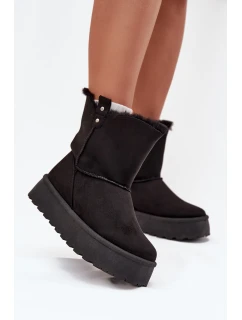 Dámské Sněhule Na Platformě S Kožíškem Černé model 21706845 - Boto