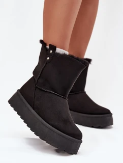 Dámské Sněhule Na Platformě S Kožíškem Černé model 21706845 - Boto