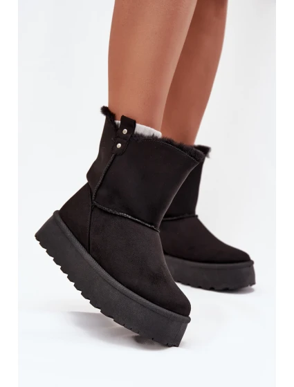 Dámské Sněhule Na Platformě S Kožíškem Černé model 21706845 - Boto Dámské Sněhule Na Platformě S Kožíškem Černé model 21706845 - Boto
