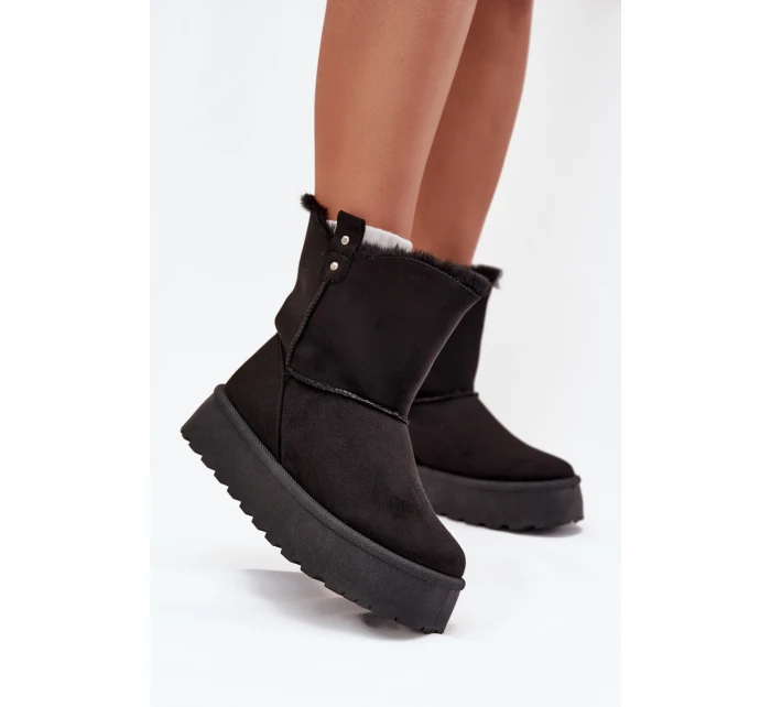 Dámské Sněhule Na Platformě S Kožíškem Černé model 21706845 - Boto Dámské Sněhule Na Platformě S Kožíškem Černé model 21706845 - Boto