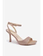 Dámské sandály na jehlovém podpatku třpytivé zlaté Brisora Dámské sandály na jehlovém podpatku třpytivé zlaté Brisora