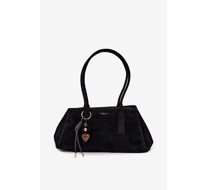 Eko semišová kabelka s přívěskem Černá model 22111620 - Flora&Co