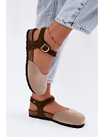 Dámske semišové kožené sandále s uzavretou špičkou Maciejka H7365-04 beige Dámske semišové kožené sandále s uzavretou špičkou Maciejka H7365-04 beige