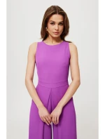 K184 Kombinéza so širokými nohavicami - levanduľová