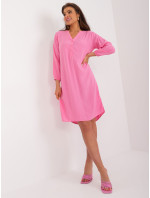 Ružové vzdušné šaty s 3/4 rukávmi SUBLEVEL