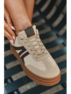 Semišové tenisky na platforme - béžové Corynelle