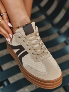 Semišové tenisky na platforme - béžové Corynelle