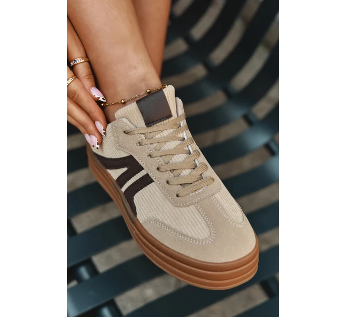 Semišové tenisky na platforme - béžové Corynelle Semišové tenisky na platforme - béžové Corynelle