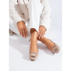 Komfortné hnedé dámske baleríny bez podpätku