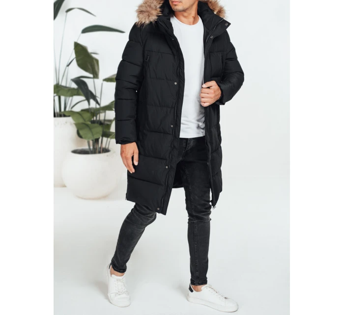 Pánska prešívaná zimná bunda čierna TX5074