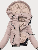 Dámska svetlá béžová bunda bomber (B8098-51)