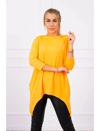 Mikina s potiskem model 18748273 oranžová neonová - K-Fashion
