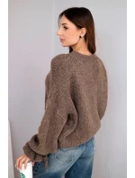 Dámsky mohérový sveter s hrubým úpletom a fango rukávmi