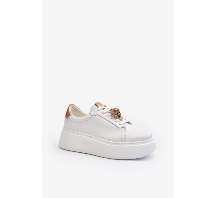 Dámské kožené tenisky model 21647474 bílé - CheBello