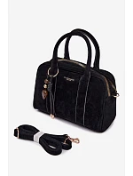 Eko semišová kabelka s přívěskem Černá model 22111552 - Flora&Co