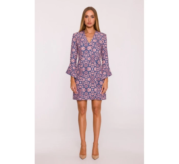 model 21296058 Šaty s potiskem a širokými manžetami model 3 - Moe