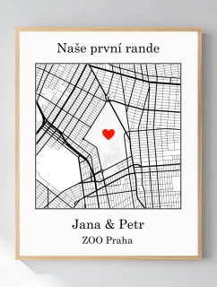 Personalizovaný magický fotoobraz v rámu - 40x50 - mapa