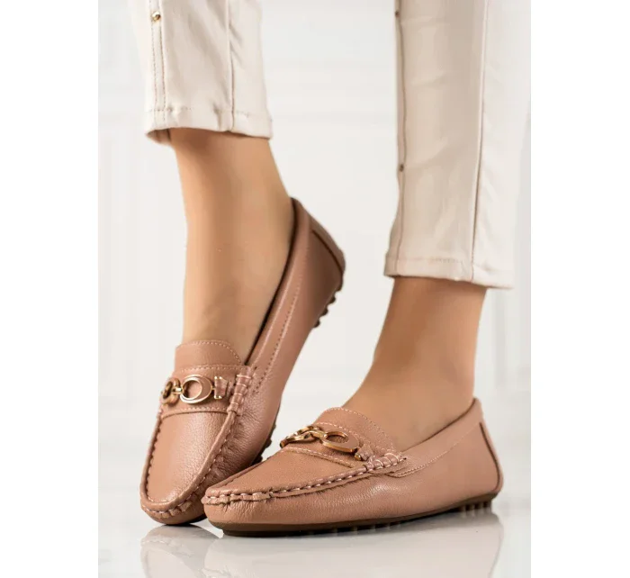 Klasické mokasíny dámské hnědé bez podpatku Klasické mokasíny dámské hnědé bez podpatku