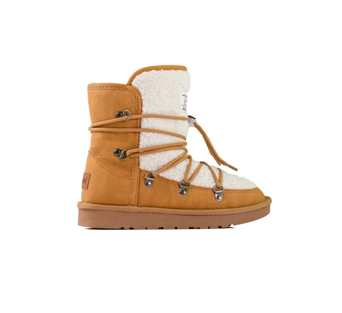 Trendy dámske hnedé snehové topánky bez podpätku Trendy dámske hnedé snehové topánky bez podpätku