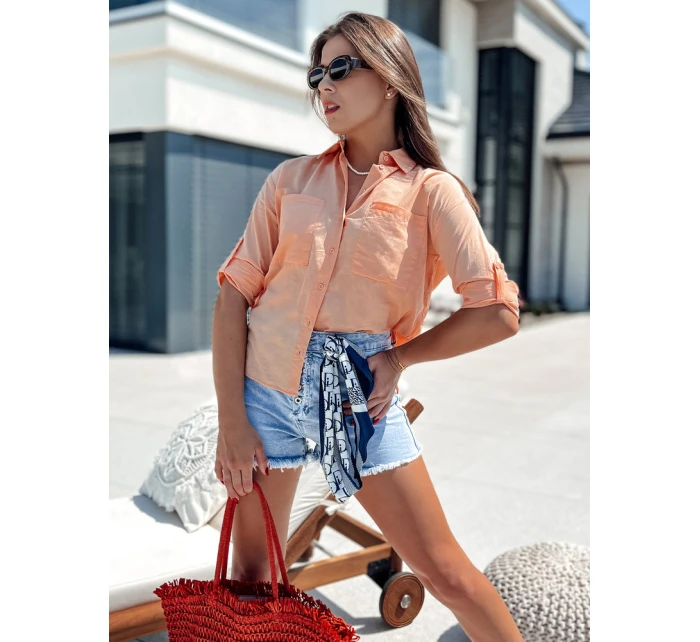 Dámské tričko meruňková model 21978361 - Dstreet