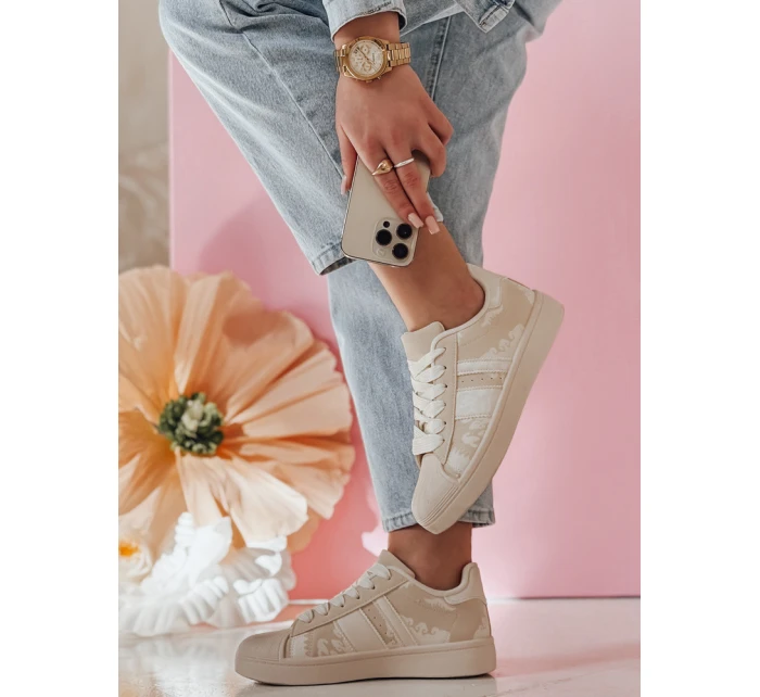 Dámské tenisky na platformě beige Dstreet model 21986989 - FashionStreet
