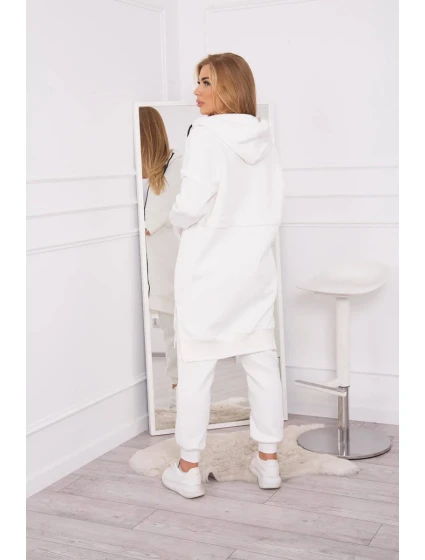 Hrejivá súprava s dlhou mikinou ecru