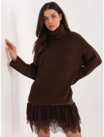 Sweter CH SW model 21776433 ciemny brązowy - FPrice Sweter CH SW model 21776433 ciemny brązowy - FPrice