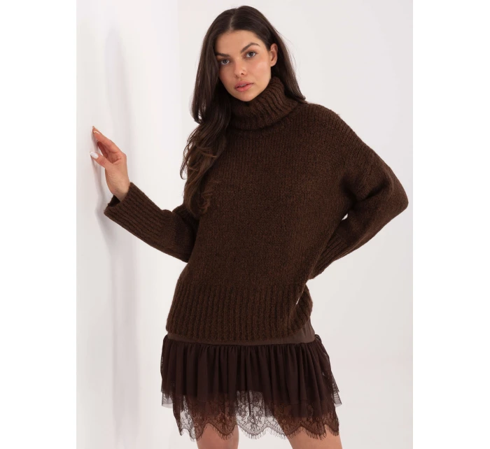 Sweter CH SW model 21776433 ciemny brązowy - FPrice Sweter CH SW model 21776433 ciemny brązowy - FPrice