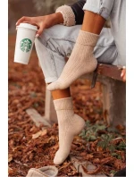 Dámske vlnené ponožky - béžové