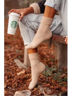 Dámske vlnené ponožky - béžové