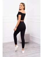 Žebrované legíny model 20686777 černé - Kesi