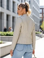 FashionStreet šedá dámska kožená bunda TY5659