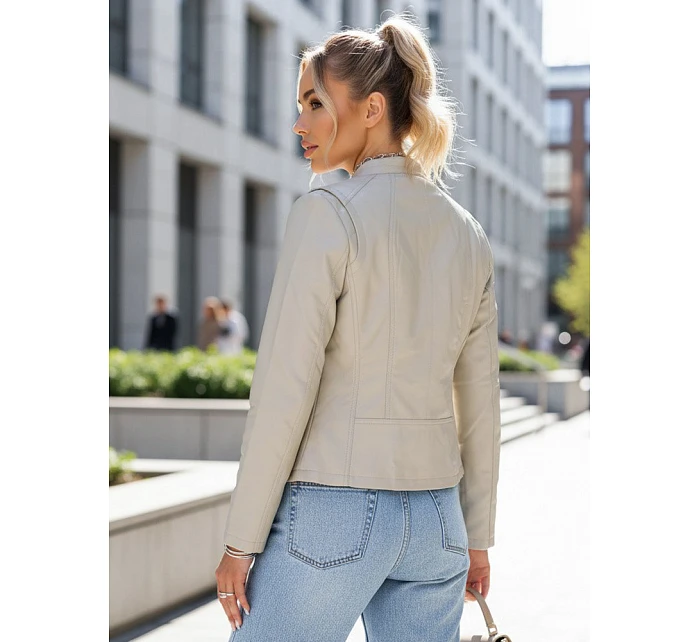 FashionStreet šedá dámska kožená bunda TY5659