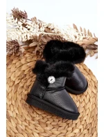 Zateplené sněhové boty s kožešinou černé model 21645826 - Boto