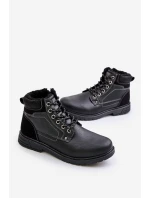 Ocieplane Trapery Męskie Z Eko Skóry Czarne Venredia