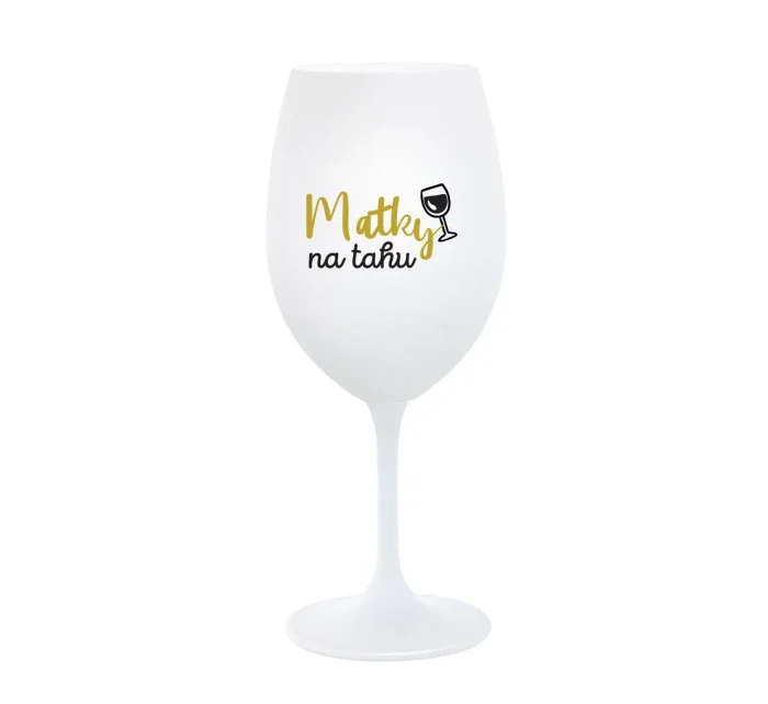 MATKY NA TAHU - bílá sklenice na víno 350 ml