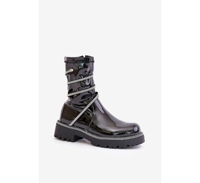 Lakované Kotníkové Boty Se Černé model 21675942 - Boto Lakované Kotníkové Boty Se Černé model 21675942 - Boto