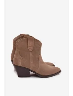 Nazouvací dámské kovbojky z přírodního semiše béžové model 21713721 - Boto Nazouvací dámské kovbojky z přírodního semiše béžové model 21713721 - Boto