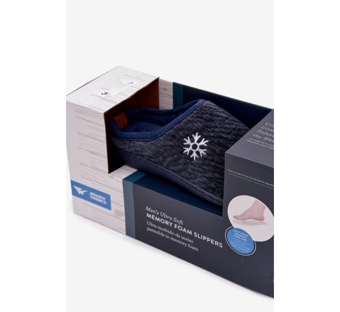 Pánské domácí pantofle tmavě modré model 21821690 - Boto Pánské domácí pantofle tmavě modré model 21821690 - Boto