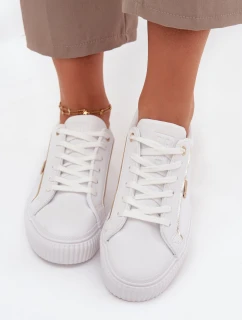 Dámske tenisky z ekokože Big Star - biele/zlaté