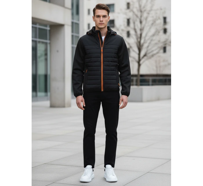 Pánska prechodná prešívaná bunda čierna FashionStreet TX3785